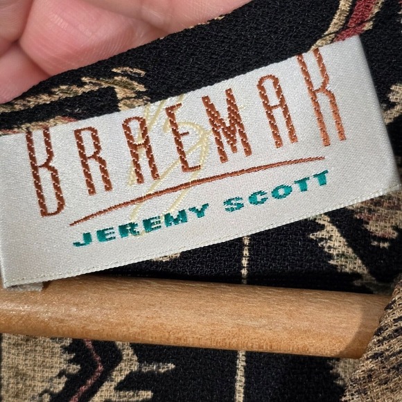 Braemar Jeremy Scott Women Maxi Dress Size 8 Tie Back Aztec Print Summer Vintage - Picture 5 of 15